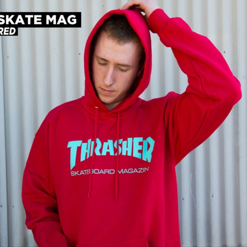 Thrasher. Bold Red Hoodie. Size Small. Flawed***